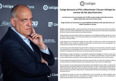 Ketua La Liga Javier Tebas jelas tidak senang dengan Manchester City dan Paris Saint-Germain