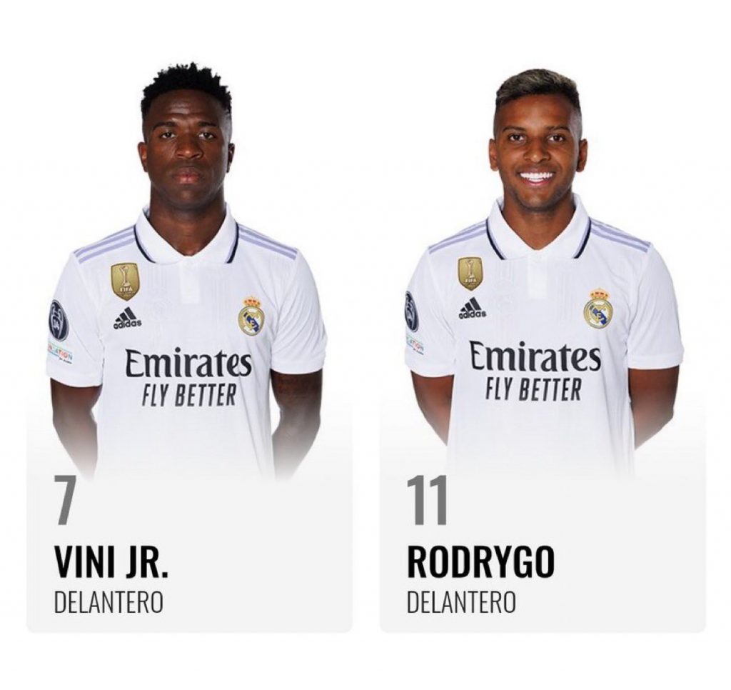 Vini using number 7 while Rodrygo will wear 11