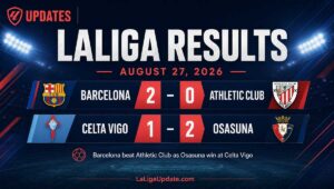 August 27, 2026 Laliga Result | Barcelona vs athletic Club | Celta Vigo vs Osasuna