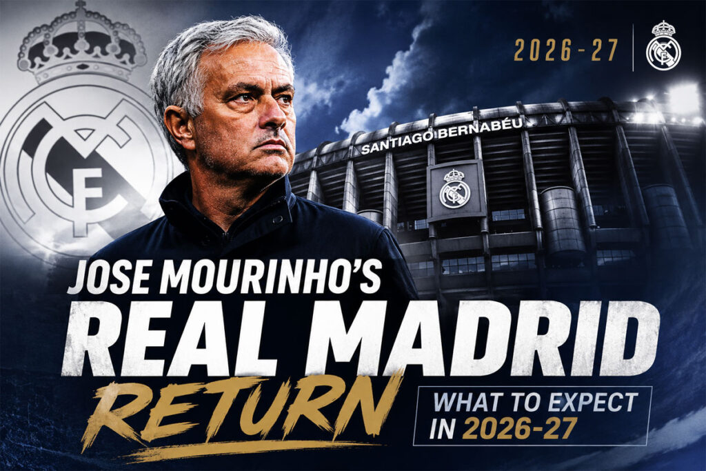 Jose Mourinho returns to Real Madrid for the 2026-27 season at Santiago Bernabeu