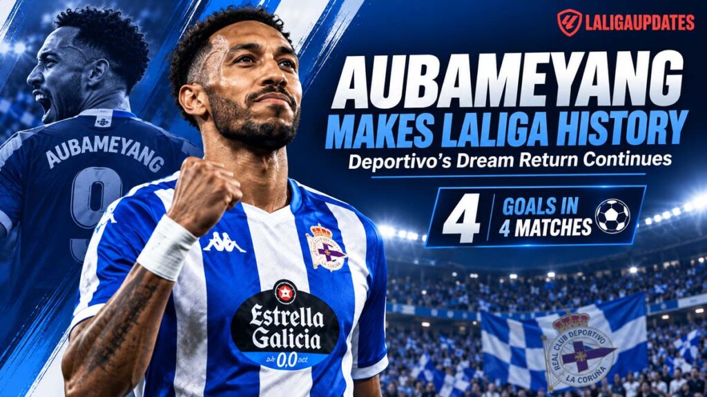 Aubameyang makes Laliga History - Deportivo's Dream Return Continues - 4 Goals in 4 matches