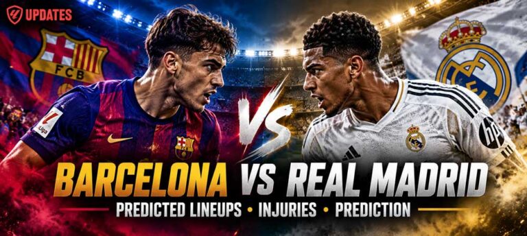 Featured Image of Article Real Madrid vs Barcelona Predicted Lineups-injuries-prediction