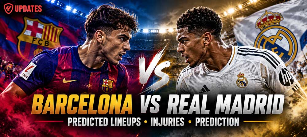 Featured Image of Article Real Madrid vs Barcelona Predicted Lineups-injuries-prediction