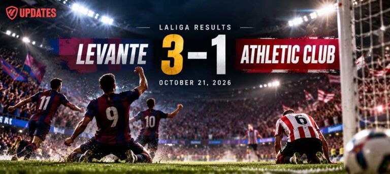 Featured image of article Laliga Result October 21 - Levante Triumphs Over Athletic Club