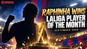 Featured image of Raphinha Wins LaLiga Player of the Month